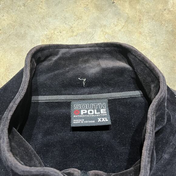 Vintage Y2k Southpole Black Velour Track Jacket - Picture 3 of 3
